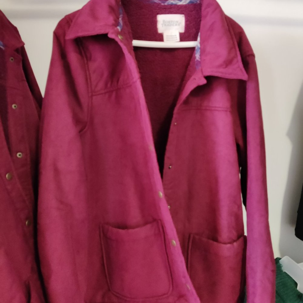 DEFECT Boston Traders Women Long Sleeve Faux Suede Shirt Jacket Size M $60 8D122